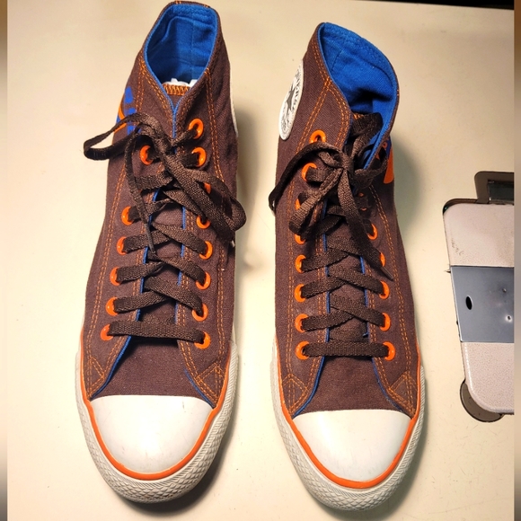 Rare Brown orange trim Chuck Taylor Converse size 9 men 11 women - Picture 3 of 7